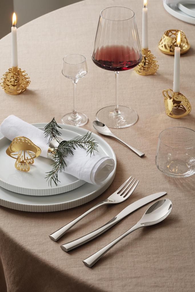 Georg Jensen Cobra Cutlery Set, 4-Piece Set, Gift Box, Silver, Dishwasher Safe, 10020259