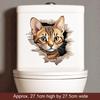 Funny 3D Kitten Toilet Seat Stickers Decals Waterproof Peel & Stick Restroom Animal Decals Decor For Bathroom Washroom
