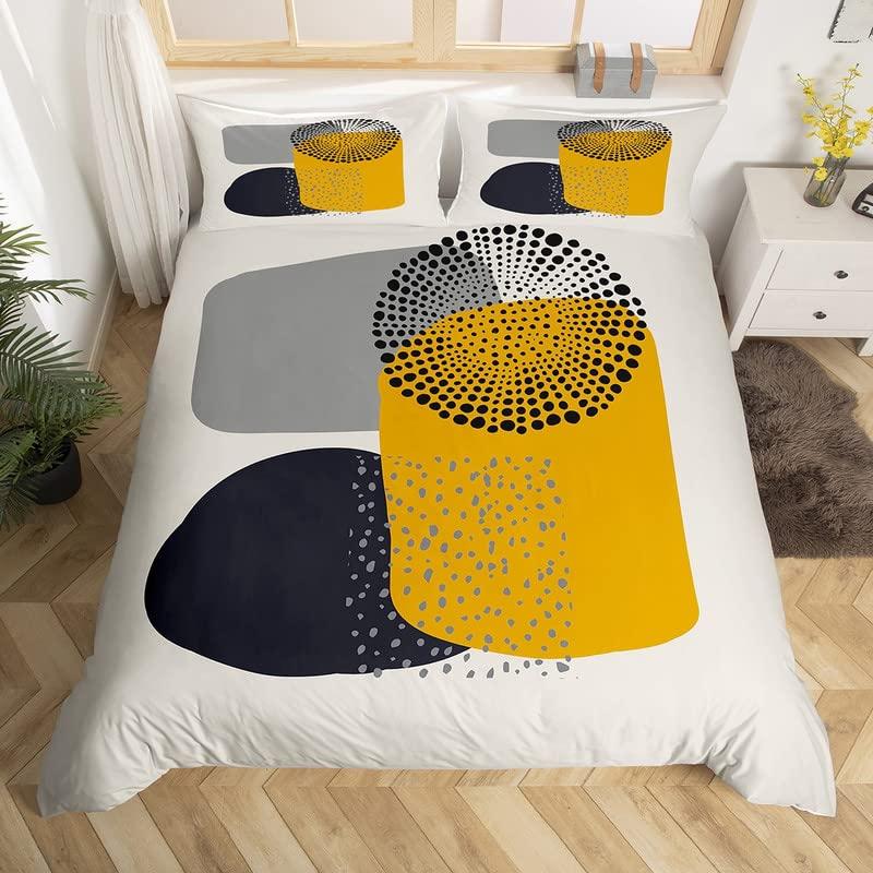 Floral Abstract Geometric King Duvet Cover Boho Exotic Bedding Set Colorful Retro Flower Comforter Cover Polyester Quilt Cover