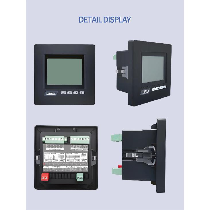 TOMZN 3 Phase 4 Wire System Multi-functional Meter Phase Voltage Line Voltage Current Active/Reactive Power PF RS485 Password