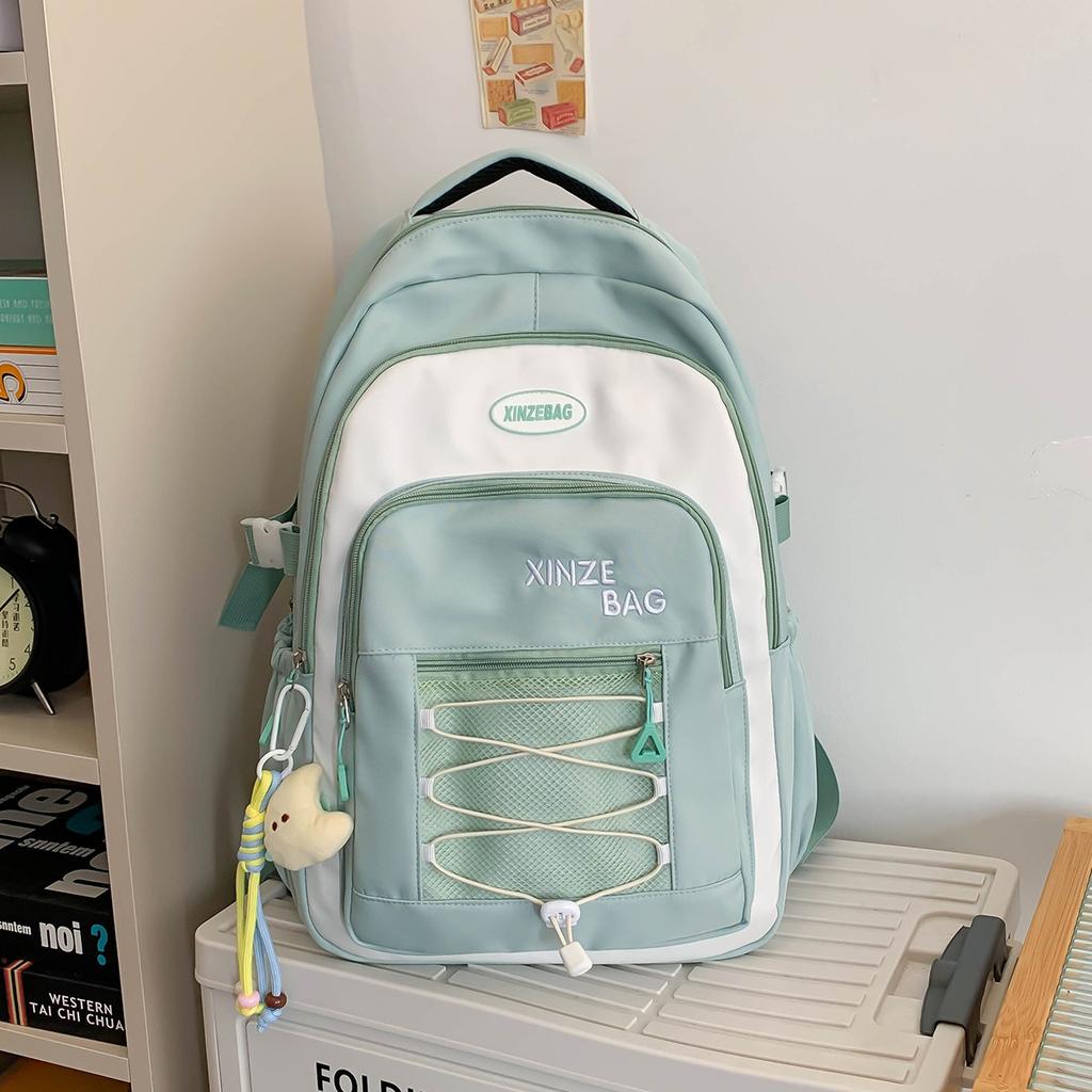 High-value student schoolbag female cute simple girl backpack junior high school students casual large-capacity backpack tide
