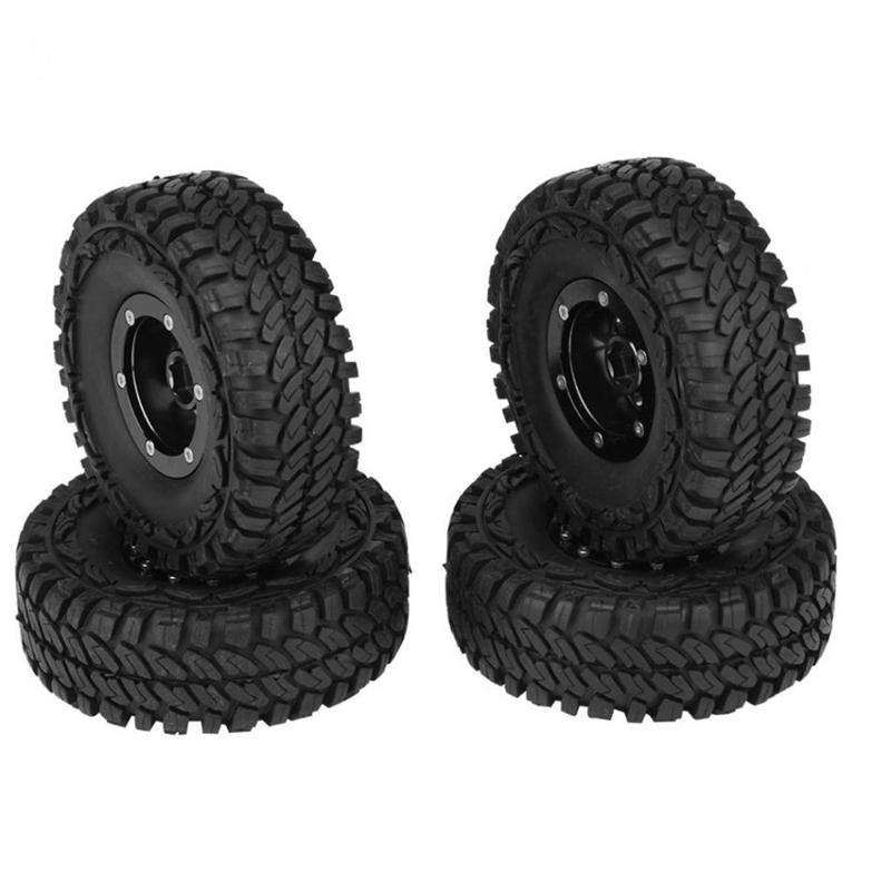 4PCS RC Escalador 110mm Aros de Roda Beadlock Pneus de Roda de Borracha Rolamento Pesado e Aderência Peça de Reposição de TRX4 SCX10 1:10 Brinquedo R/C