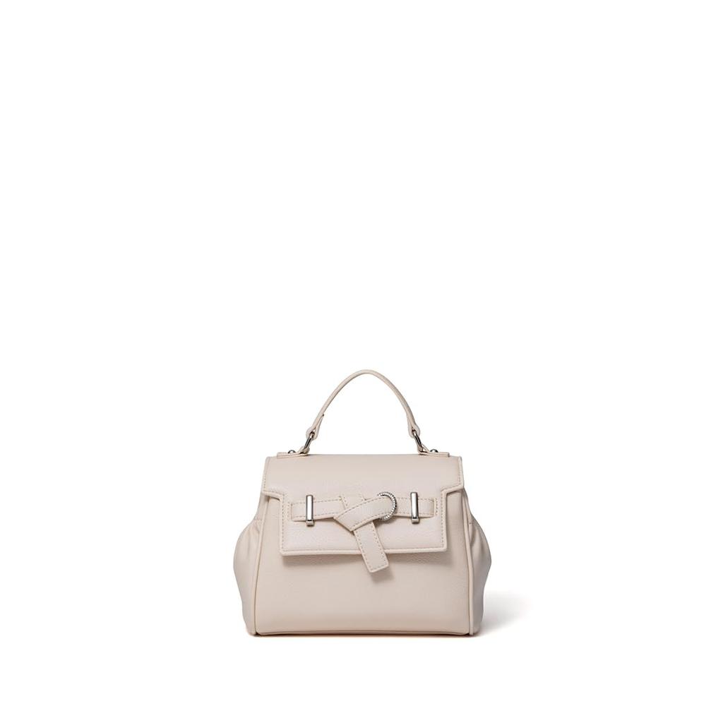 JILL STUART Imploop Crystal Buckle Shoulder Bag with Feminine Belt Design Ivory Women's (JSLH5CS1)