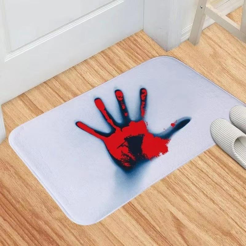 Alfombra de Huella de Sangre de Halloween Antideslizante Absorbente Felpudo para Dormitorio Baño y Balcón Decoración del Hogar