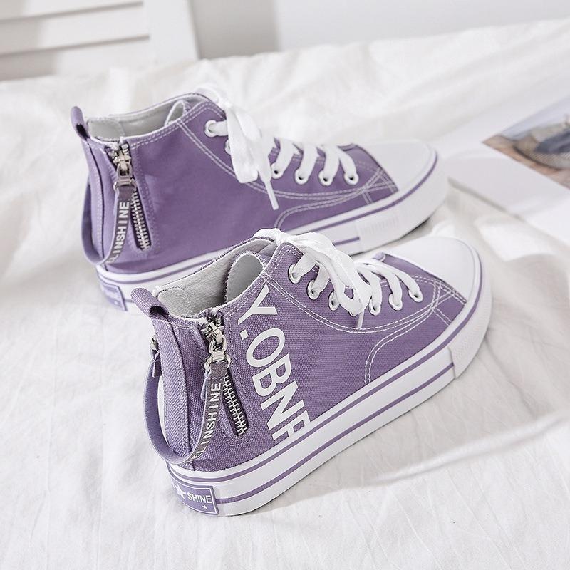 High-top canvas shoes women's spring new ulzzang versatile non-slip small whiteboard shoes tide