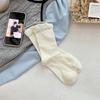 Korean Style Striped Mid-Calf Breathable Cotton Socks for Women - Ballet Academy Design