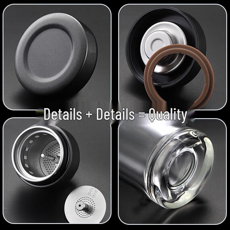 Portable Tea Infuser Double-Wall Glass Bottle