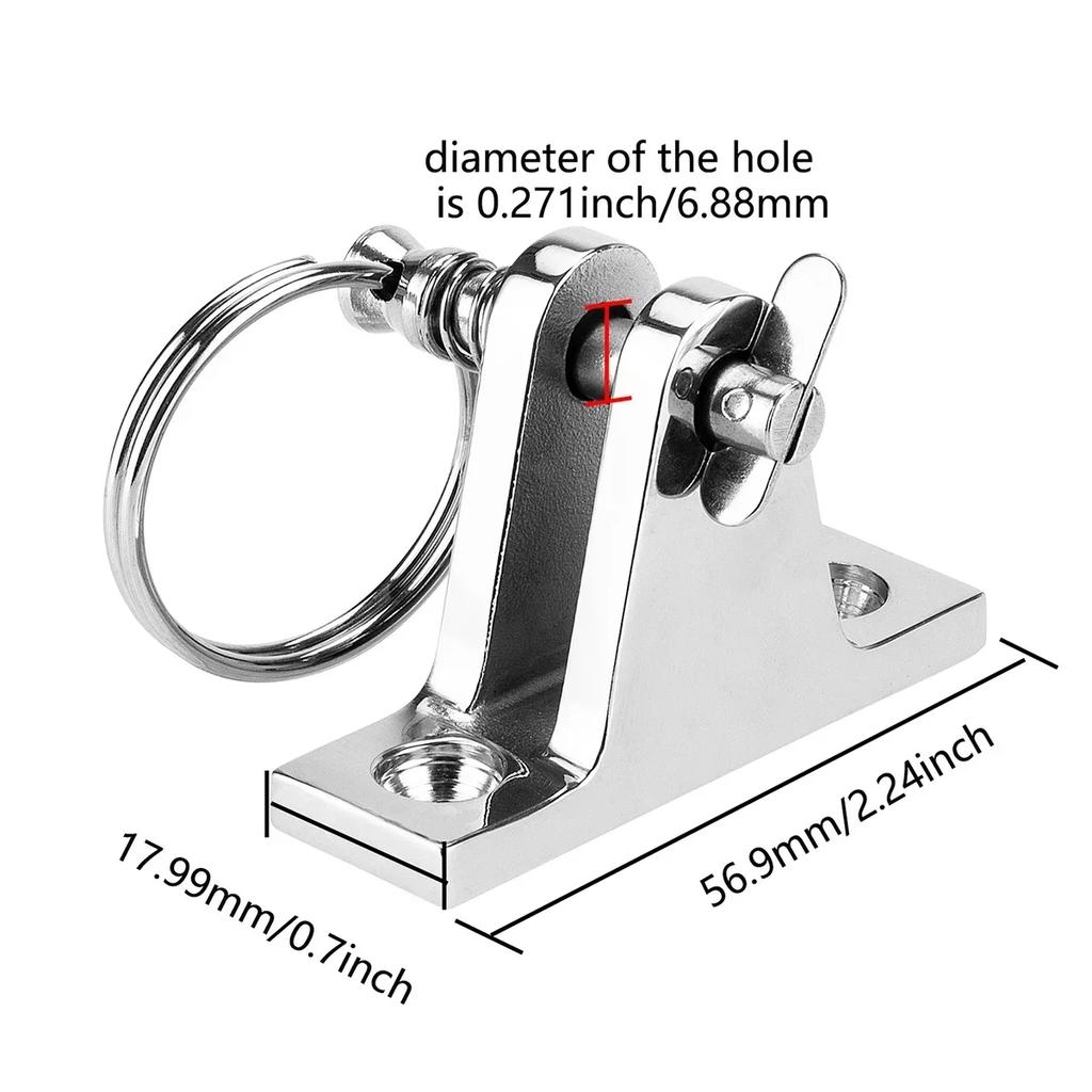 Boat Bimini Top Eye End Cap Fits 3/4 Inch (19mm) with Bimini Top Deck Hinge, Marine Hardware Bimini Top Fitting