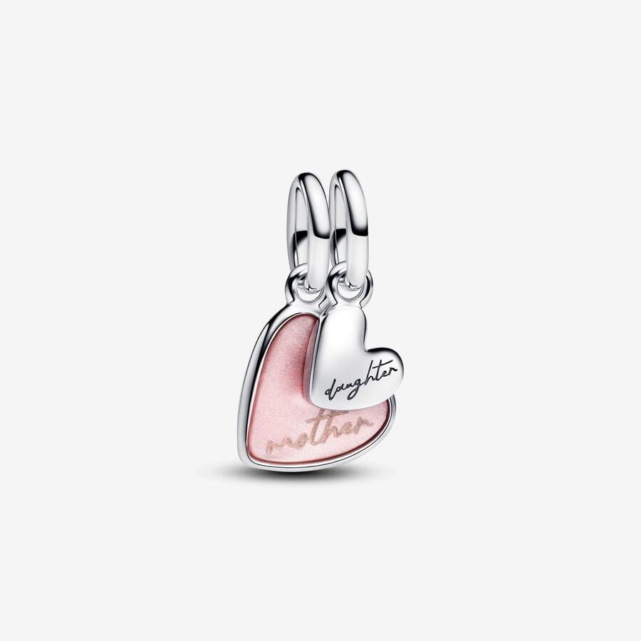 Original 925 Silver Family Charms Mom Flower Heart Beads For Necklace DIY Bracelet Present Jewellery Gift Mother's Day