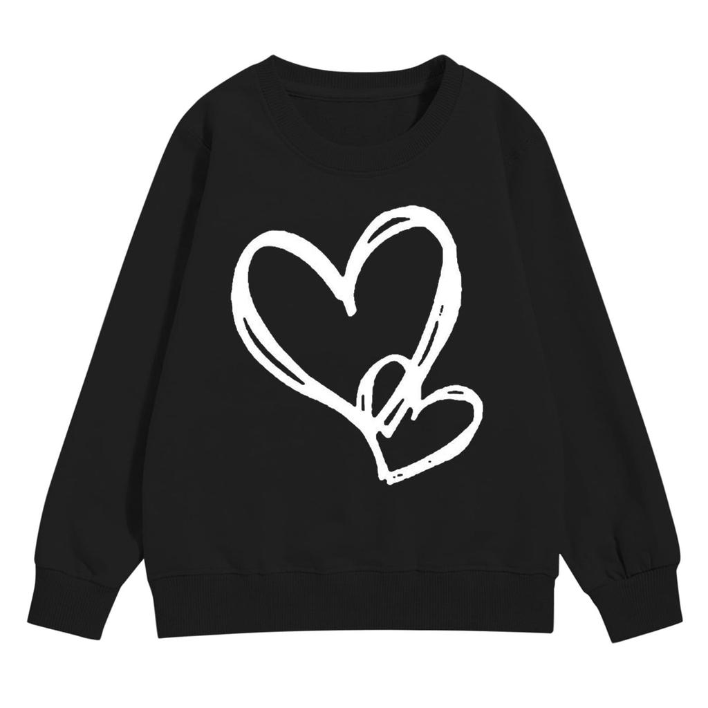Girl's Sweatshirt, Long Sleeve, Neck Pullover, Cute Loose Neck Sweatshirt