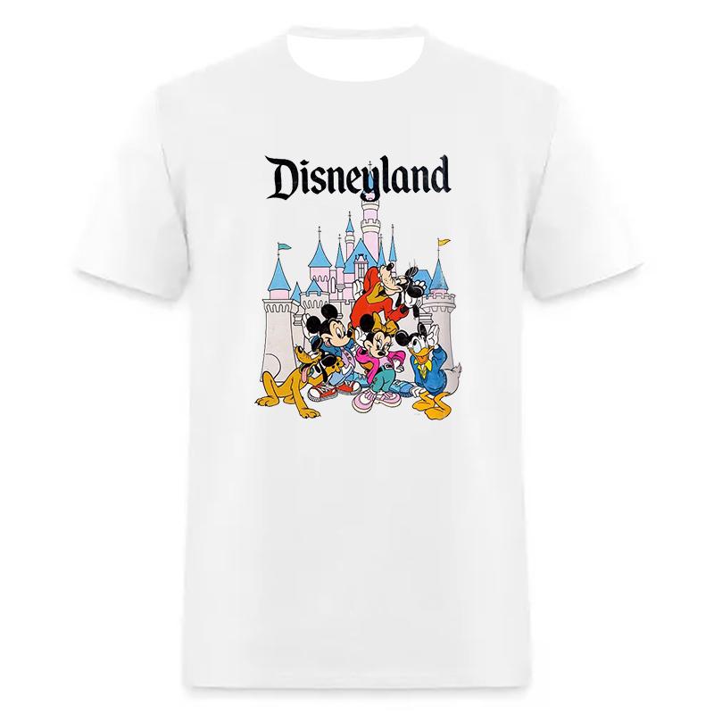 White Short Sleeves T-Shirt For Women Men Disney Mickey Minnie Cotton New In Tops & Tee Fashion Clothing Daily Casual Streetwear
