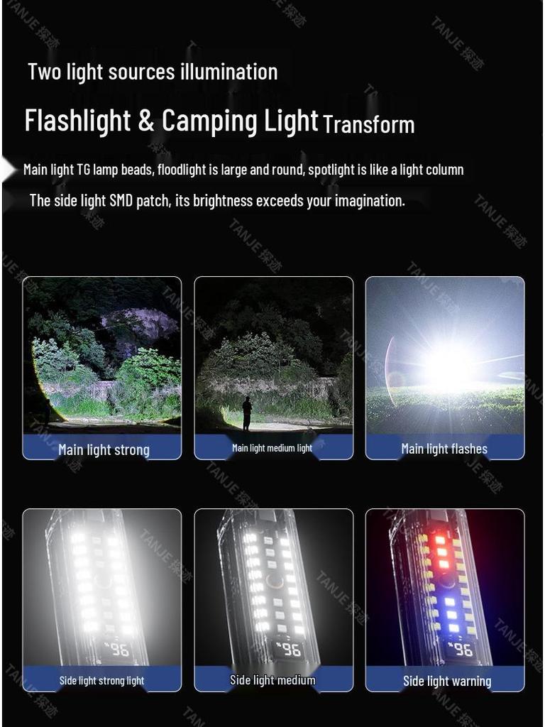 Portable High-Brightness Roller Zoom Hammer with Built-in Speaker Flashlight and Cutter.