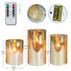 Dual Finish LED Candle Trio Mirrored Amber Glass Matte Ivory Flameless Pillars for Contrasting Light Play Paraffin LED Candle