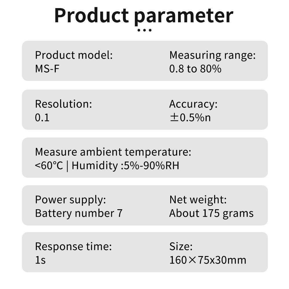 MS-F Two Pins Digital Foam Moisture Meter LCD Display Sponge Humidity Tester Hygrometer Packing Industry Damp Detector