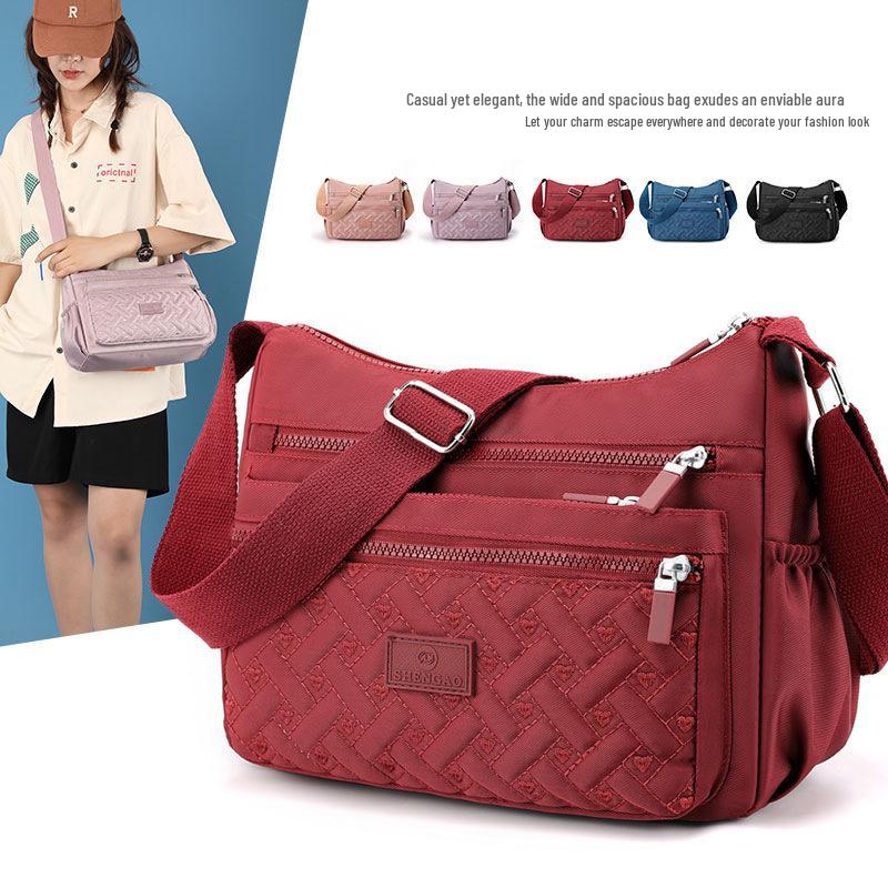 Women's Lightweight Water-Repellent Nylon Crossbody Shopping Bag