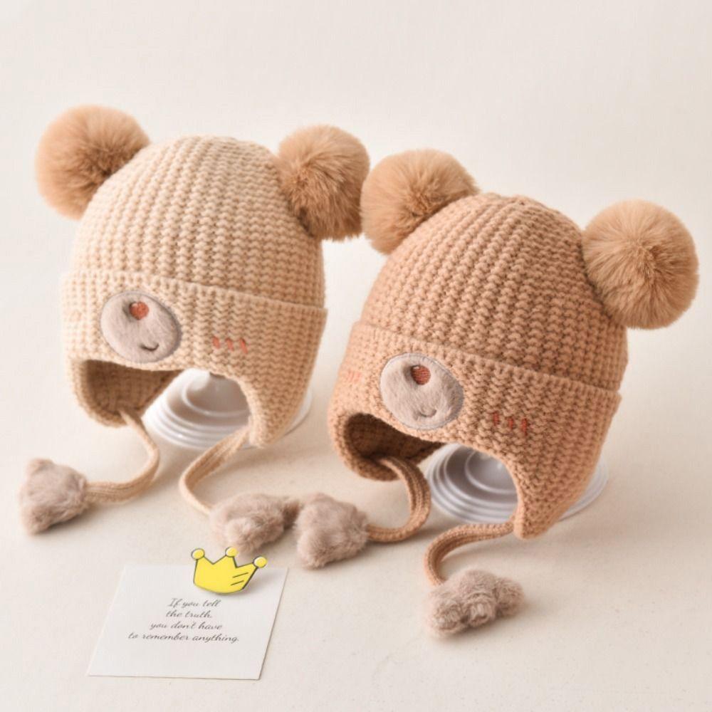 Warm Material Baby Hat Cute Design Ear Protection Hat Children's Woolen Hat  Autumn Season