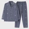 Men's Spring & Autumn Cotton Pajamas: Comfortable, Loose-Fit Cardigan Set for Middle-Aged & Elderly