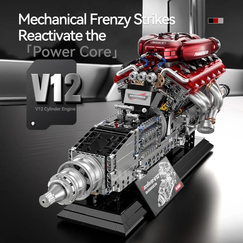 Premium-Quality 2378Pcs High-Standard Tech-Styleal First-Class V12 High-Standard Engine Assembly-Set Superior-Grade No60555 First-Class With 60555