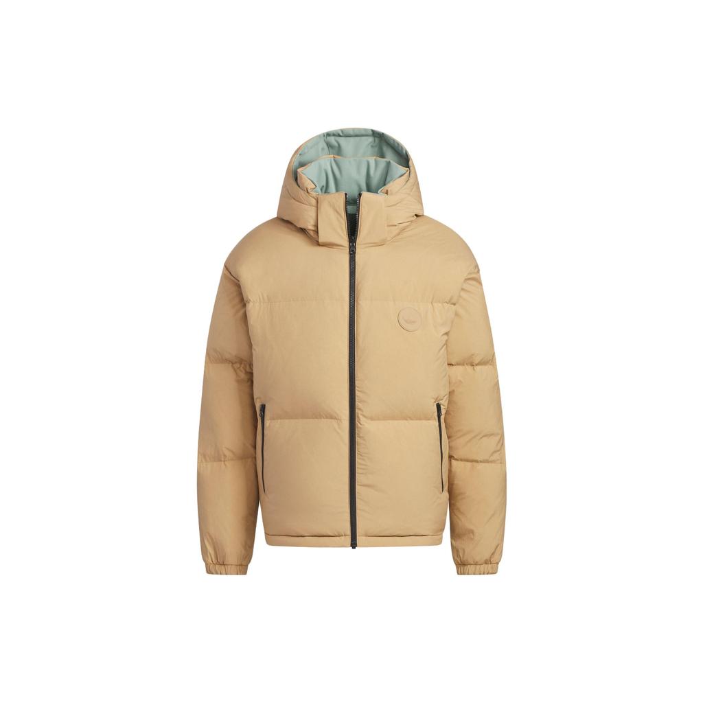 adidas Oryginalna dwustronna casualowa kurtka puchowa z kapturem Unisex Odzież wierzchnia Srebrnoszara Zielona IR7254