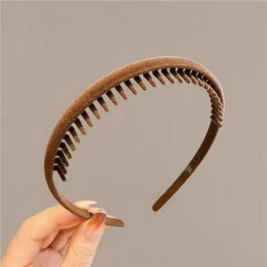 

Flocked Non-Slip Toothed Headband for Women: Autumn/Winter Hair Clip for Face Washing, Bang Control, and Flyaway Taming