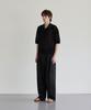 Beleudeunua Double-Pleat Belted Wide Pants (Black)