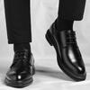 Fashion Men's Leather Lace-Up Oxford Shoes Classic Formal Business Dress Shoes Comfortable Slip-Resistant Flats New Male Wedding Shoes