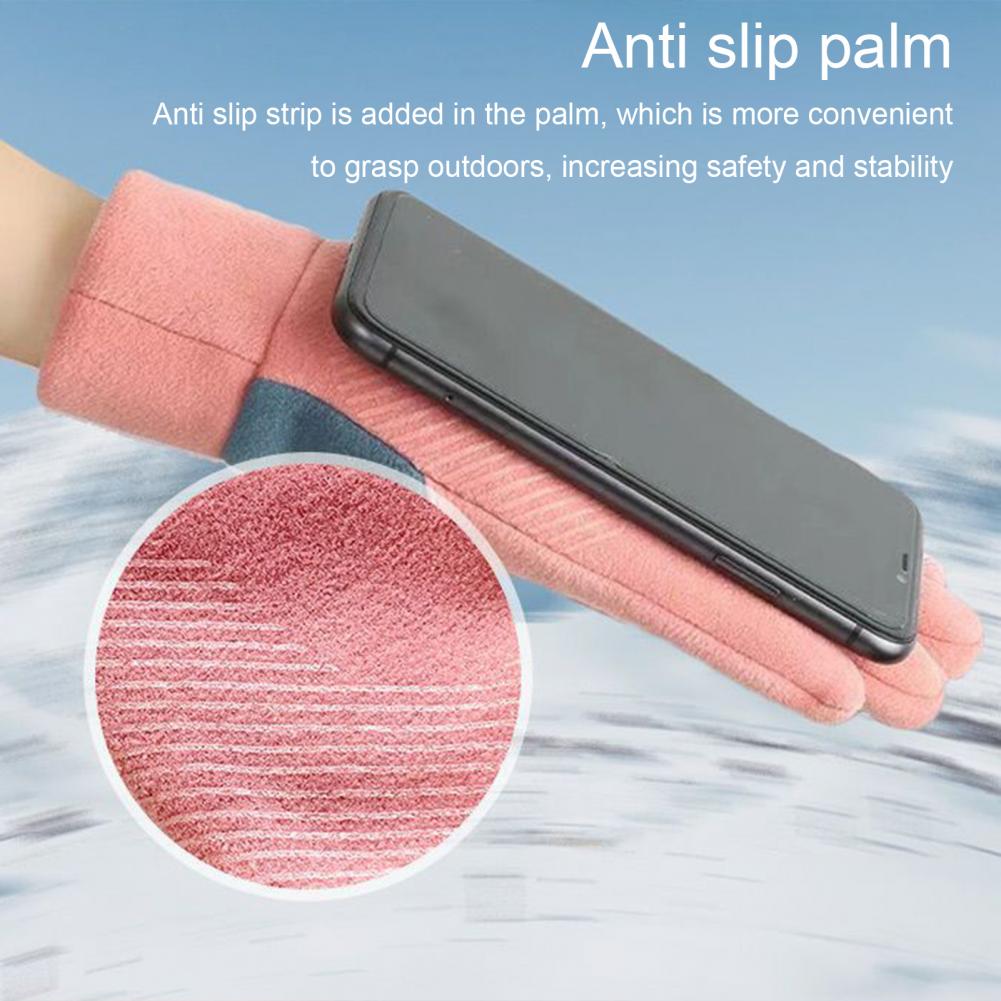 1 Pair Popular Cycling Gloves Sporty Sport Gloves Touch Screen Keep Warm Full Finger Ridding Ski Gloves
