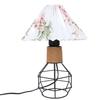 Pleated Lampshade Table Lamp Vintage Jute Rope Iron Geometric Bedside Lamp for Bedroom Living Room Office