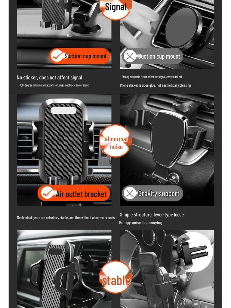 L6F Car Phone Holder: Suction Cup Mount for Dashboard, Windshield & Console
