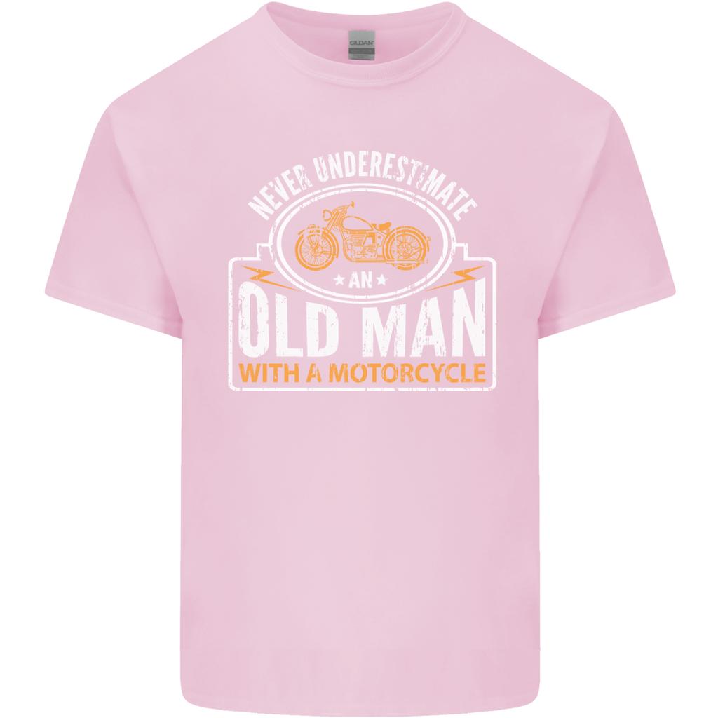 Old Unisex With a Motorcycle Biker Motorcycle Unisexs Light Cotton TShirt