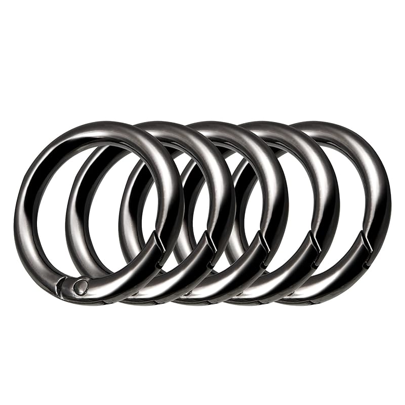 

JMARS round shape carabiner key ring key ring set of 5 (black)
