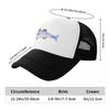 Fish Illustration Trucker Hat Breathable Polyester Outdoor Fishing Adjustable Cap Adult