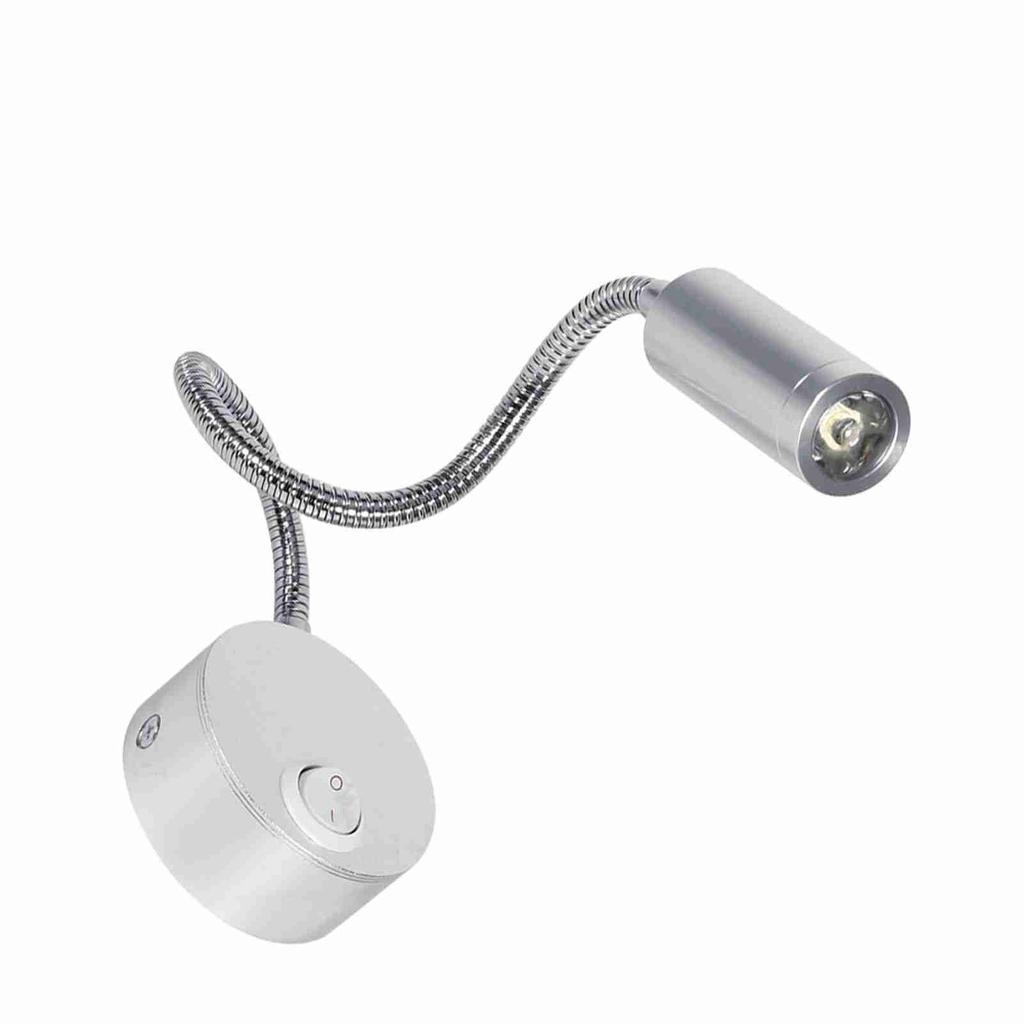 AC85-265V 3W Warm White LED Reading Study Bed Lamp With Gooseneck OFF/ON Switch(3W Warm White)
