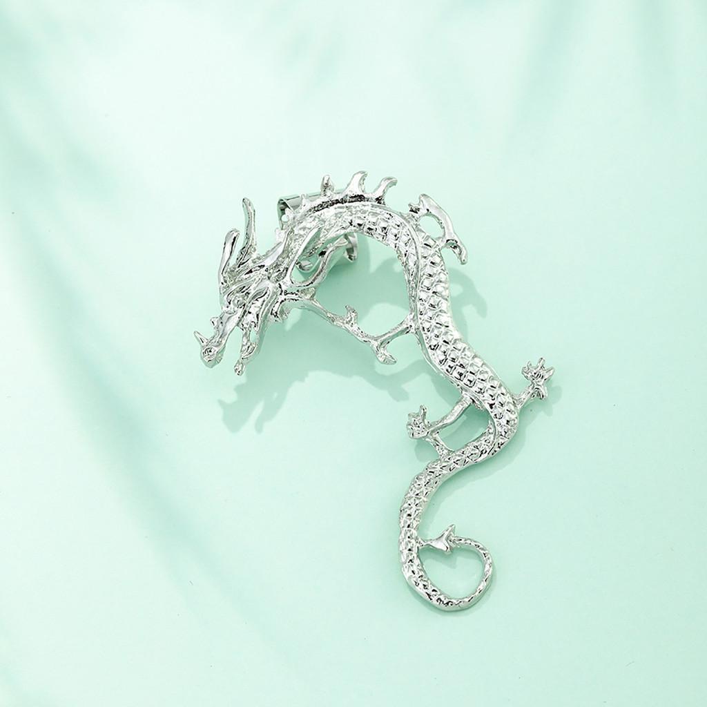 Dragon Modern Chinese Earrings In Gold Silver Black Trendy Animal Jewelry Zodiac