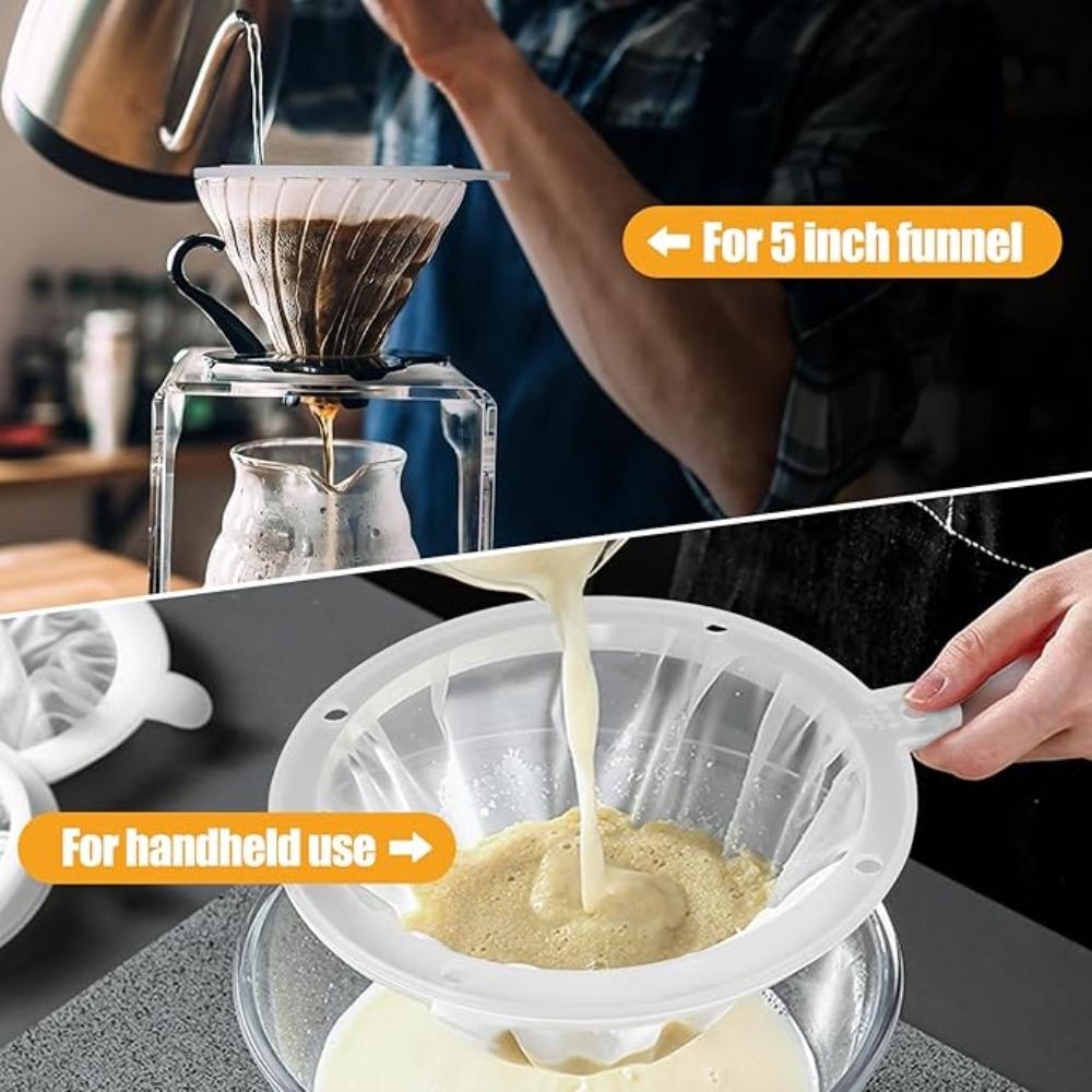 200 Mesh Strainer 75 Micron Strainer for 5 Inch Filter Funnel Fine Filter for Cooking Oil Milk Wine Cheese Whey Grease Coffee