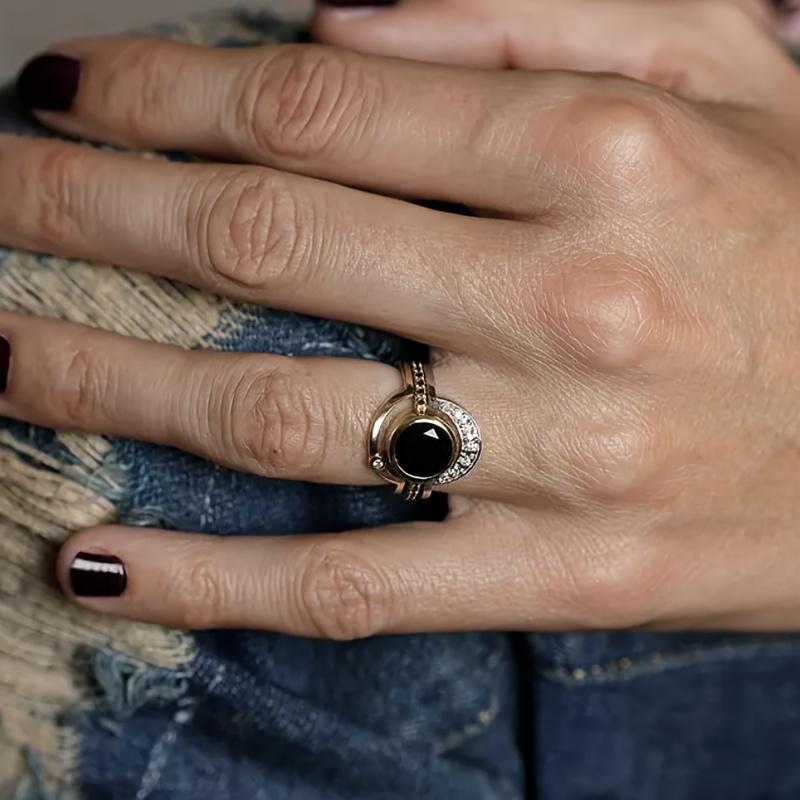 Vintage Französischer Damenring Künstlicher Zirkon Hof Hochwertiger Sinn Nischendesign Persönlichkeit Exquisiter Luxus