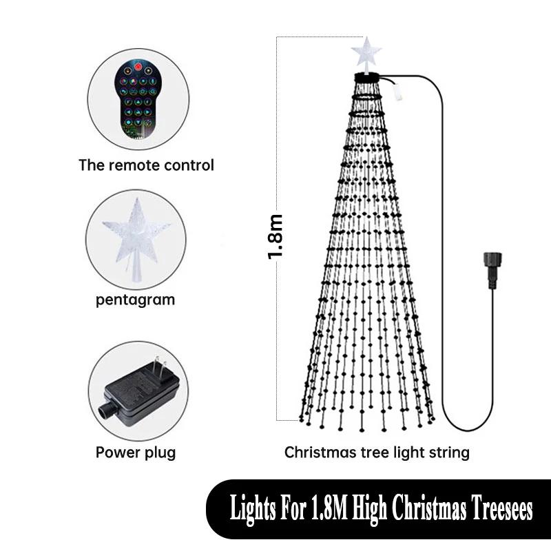 Smart Christmas Tree Toppers Lights App DIY Picture LED RGB String Light Bluetooth Control LED Star String Waterfall Xmas