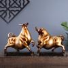Resin Handicrafts Simulation Animal Sculpture Cattle Bull Golden Ox Decorative Figurines Home Decoration Accessories