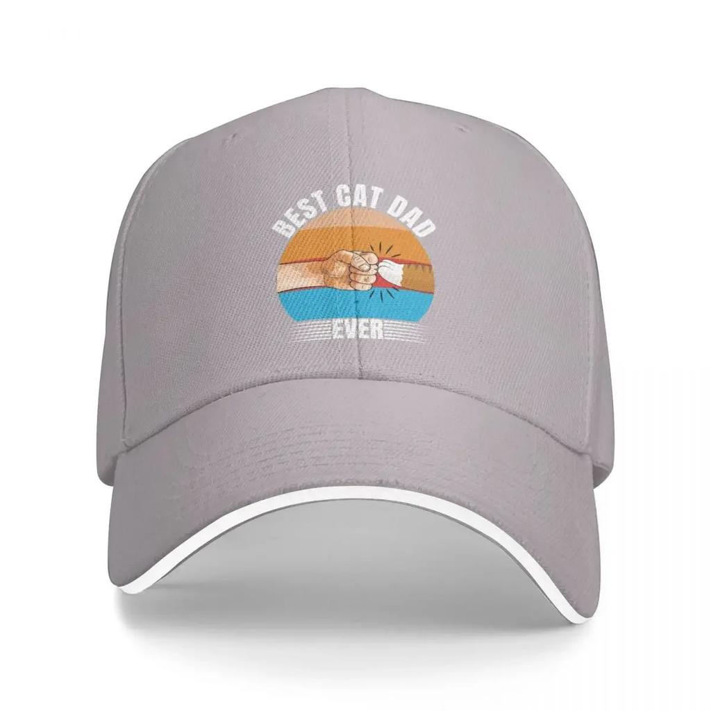 Best Cat Dad Ever Baseball Cap Big Size Hat Rugby Uv Protection Solar Hat Hats Woman Men's