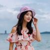 Women's Fashionable Mesh Sun Hat Flower Decoration Portable and Comfortable for Lady, Ideal for Travel