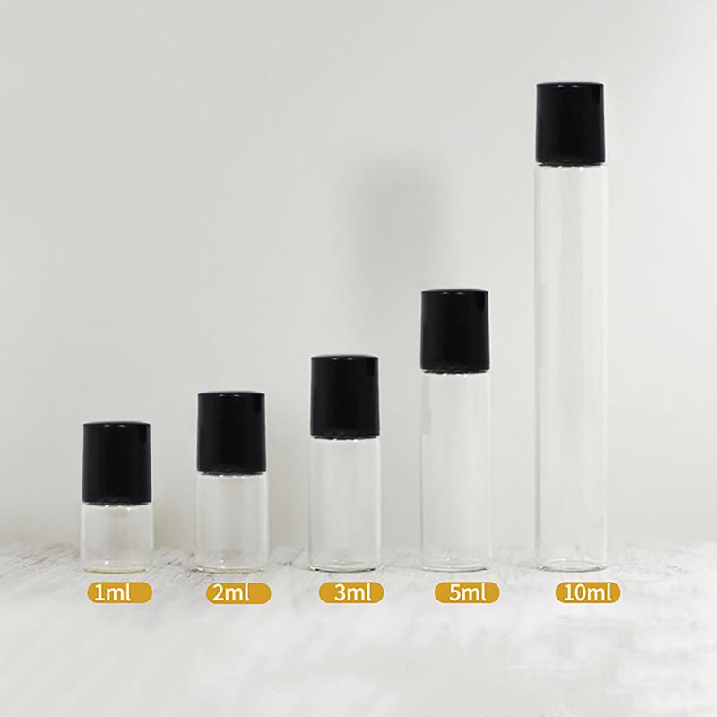 1Ml 2Ml 3Ml 5Ml 10Ml Amber Thin Glass Roll On Bottle Empty Refillable Bottle Sample Test Essential Oil Perfume Vials With Roller