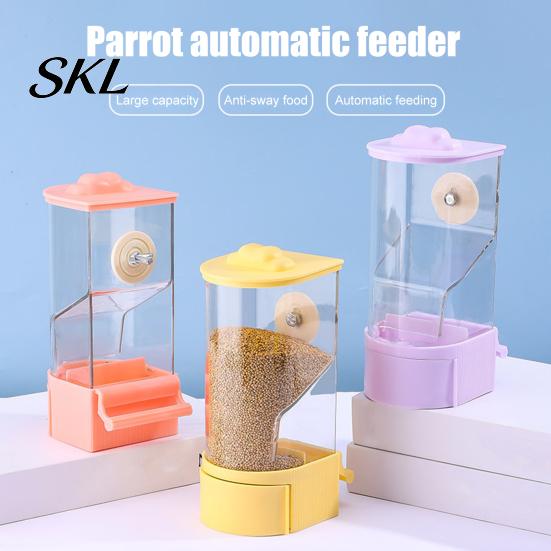 Dust-proof Bird Feeder Automatic Parrot Food Dispenser, No Mess Cage with Perch, Easy Clean Anti-Splash Pull-Out Drawer for Parakeets Budgies