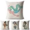 Luxurious Anime Cartoon Mermaid Pillow Cover For A Chic Sofa Living Square Pillow Case