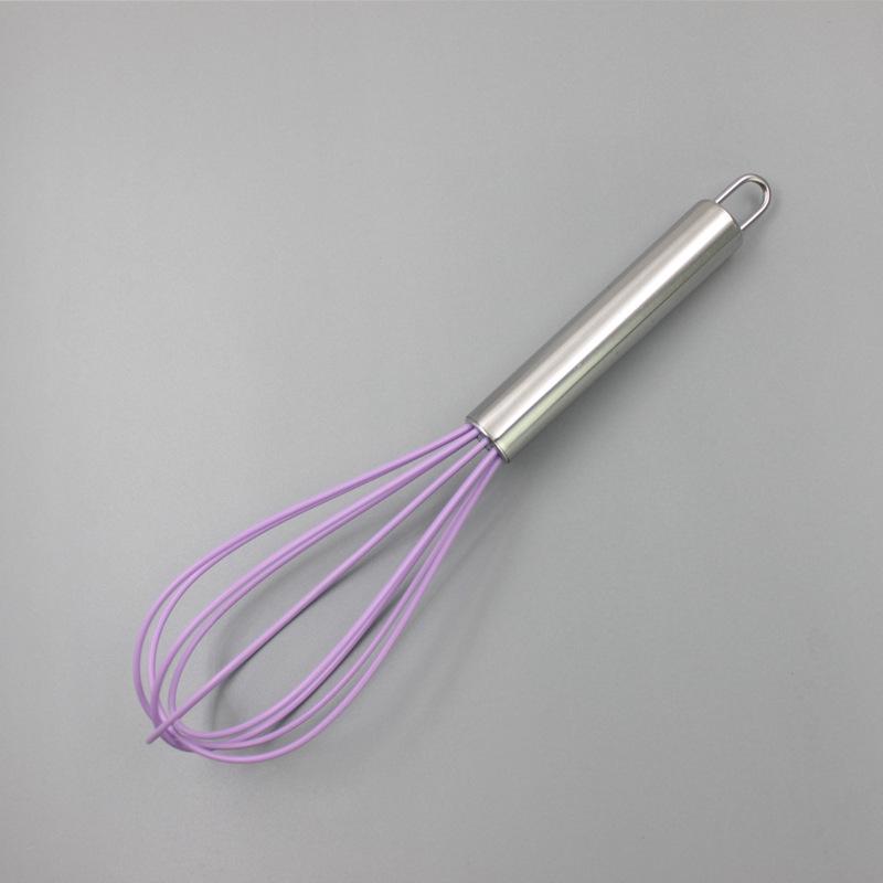 Stainless Steel Silicone Whisk - Handheld Cake Cream Beater Mixer Tool