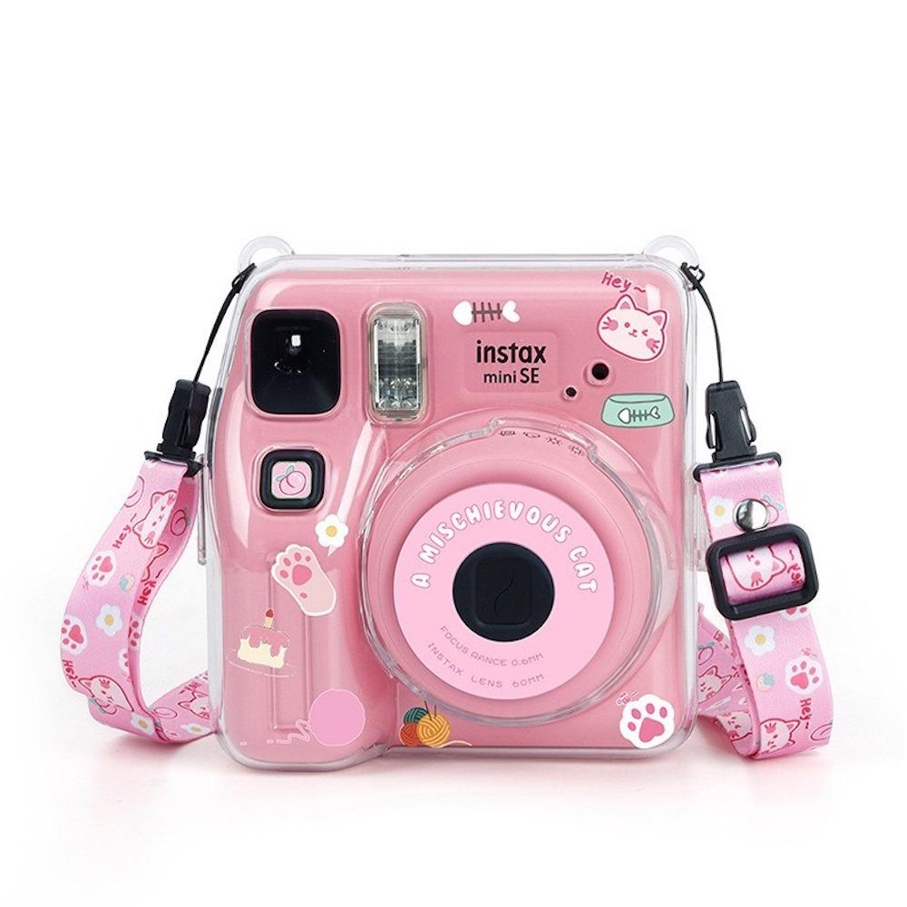 [Film Lab] Instax Mini SE Transparent Case Camera Protective Case with Strap and Stickers CAA61