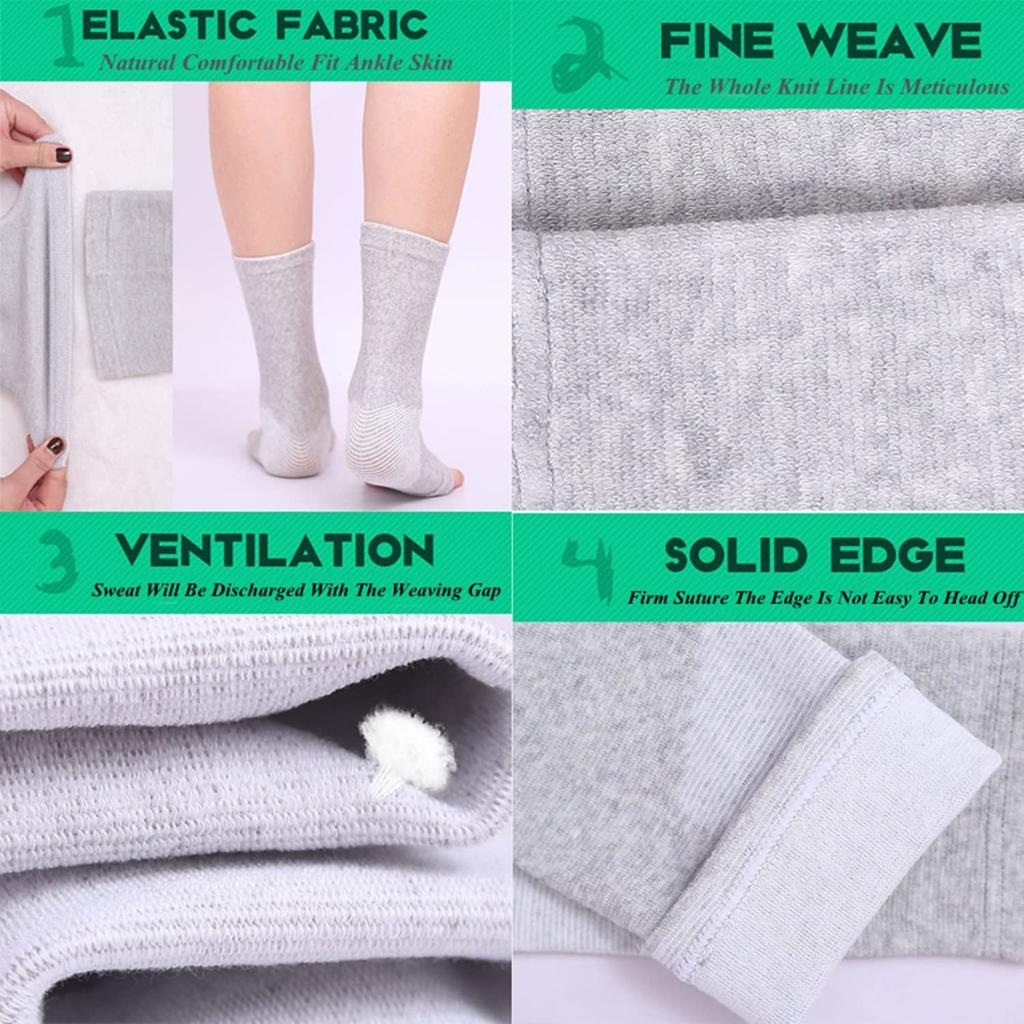 Bamboo Compression Ankle Sleeves Support for Sports & Recovery, Warm Foot Wraps Unisex Men Women