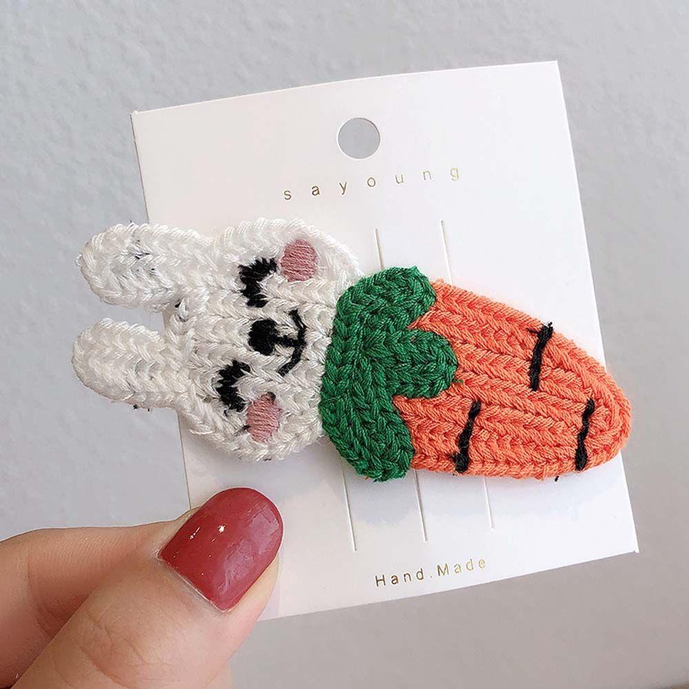 

Gift Headdress Handmade Knitted Hairgrips Children Hair Clip Girls Hair Holder Kids Woolen Hairpin rabbit