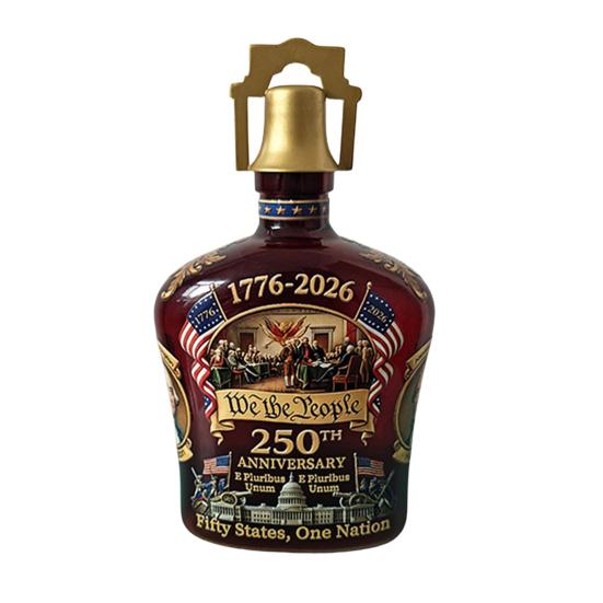 250th Anniversary Commemorative Wine Bottle Set Glass Decorative Wine Spirit Decanters for Celebrations Souvenir Wine Bottle for Collectibles C