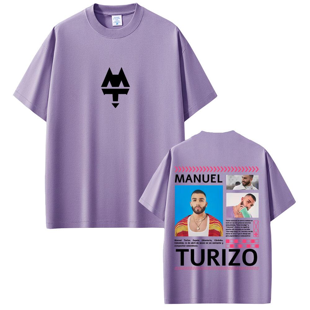 Rapper Manuel Turizo Graphic T Shirt Men Women Clothing Hip Hop Fashion Pop Music Tshirts Mens Casual Cotton Vintage Tshirt