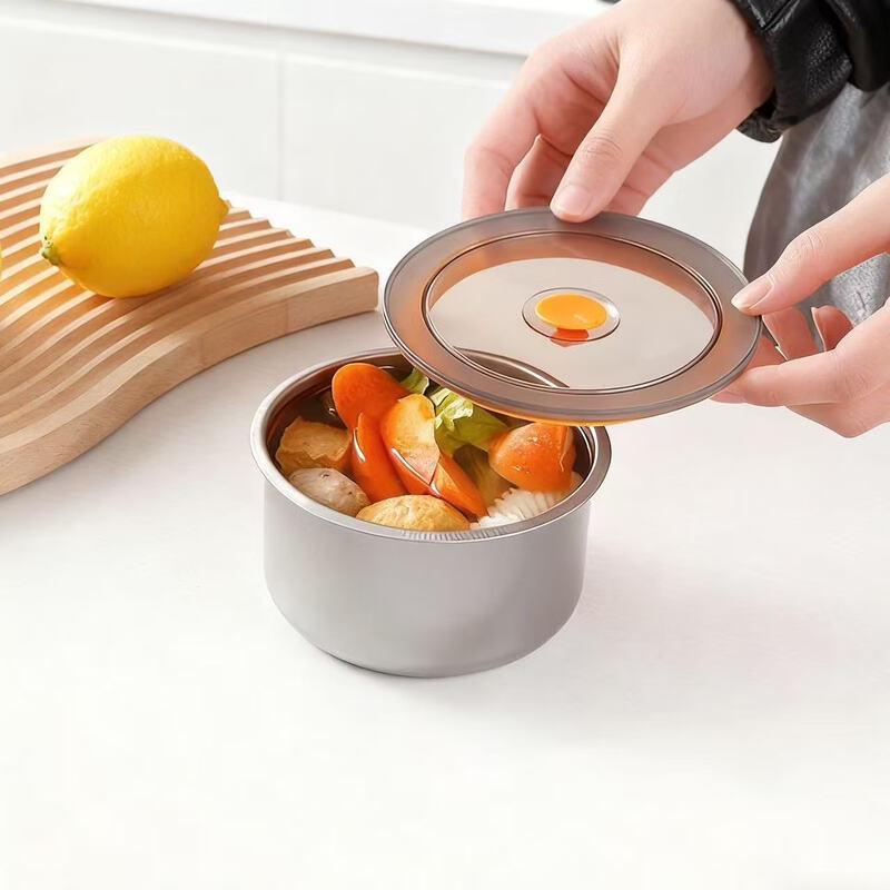 

ZISIZ Round 304 Stainless Steel Food Storage Container Set with Lids